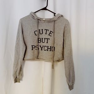 cute but psycho crop sweatshirt